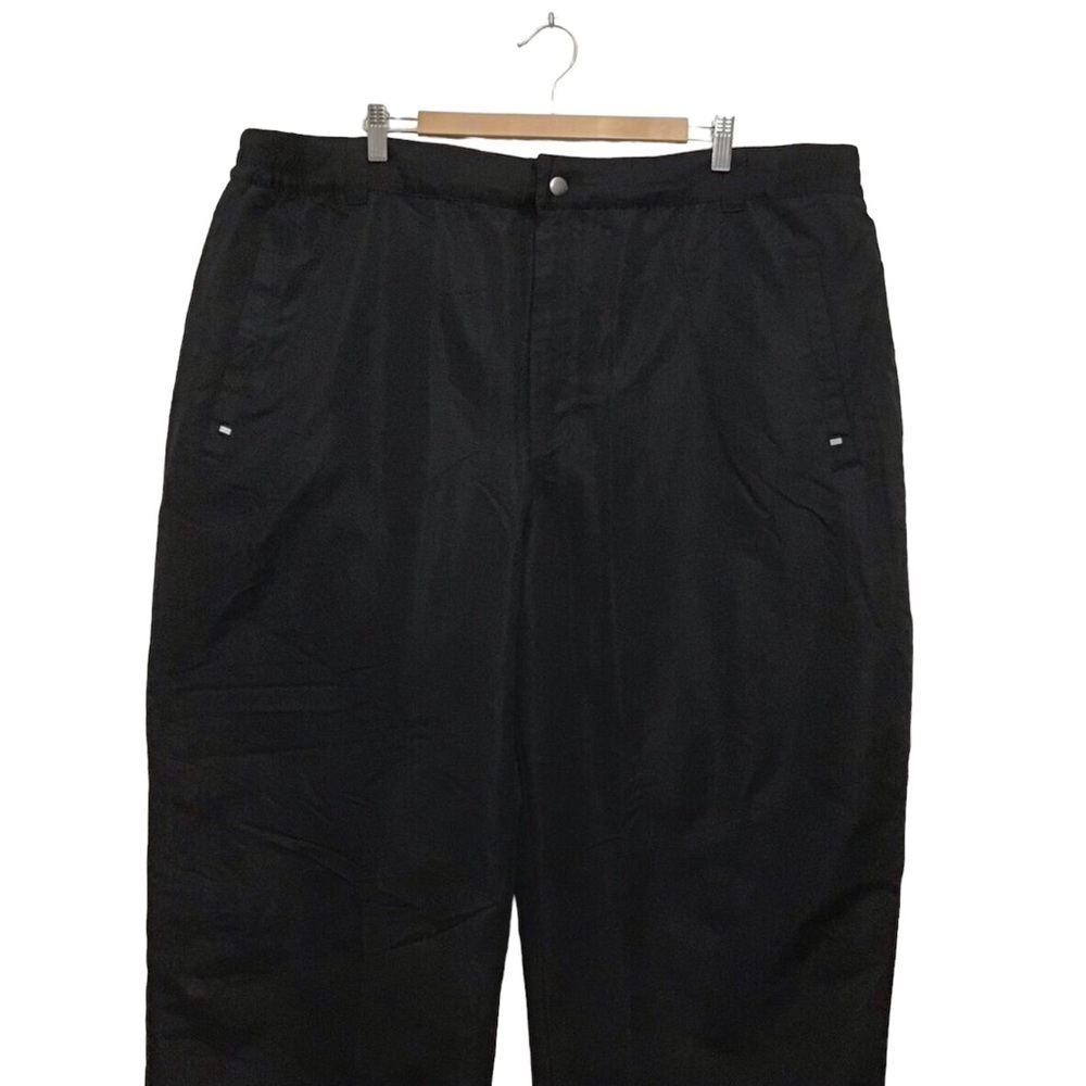 𝅺WINDBREAKER black pant fleece Lined men 2X plus  outdoor sport casual black